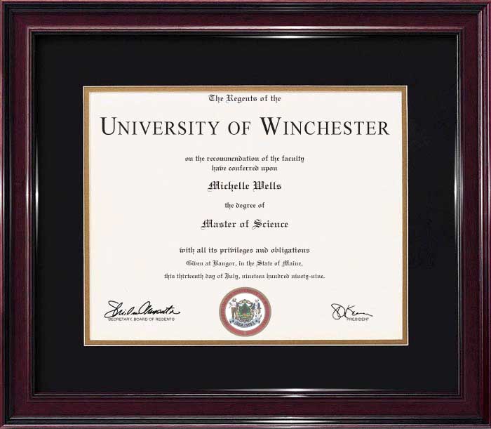 NOVELTY FAKE MASTERS DEGREE (STANDARD TEMPLATE DESIGN)
